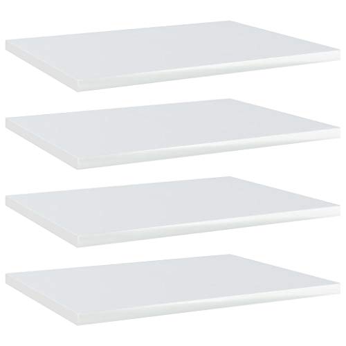 Bücherregal-Bretter 4 Stk. Hochglanz-Weiß 40x30x1,5 cm von FAMIROSA