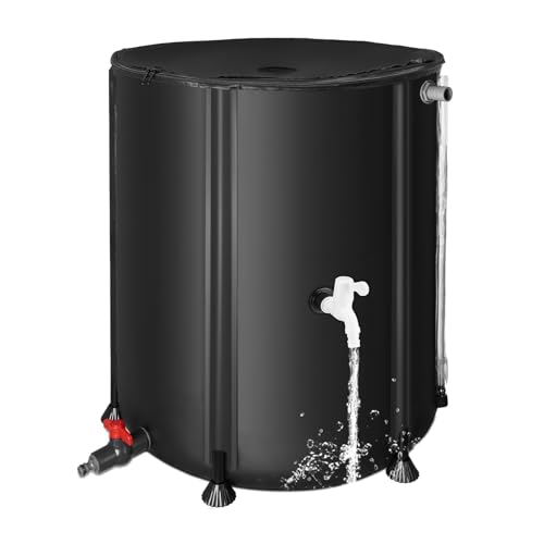 FAMIROSA 50 Gallonen/200L Faltbare Regentonne, 500D Oxford Tuch Regentonnen zum Sammeln von Regenwasser aus Dachrinne, Tragbares Regenwassersammelsystem Auffangbehälter Lagertank ohne Schlauch von FAMIROSA
