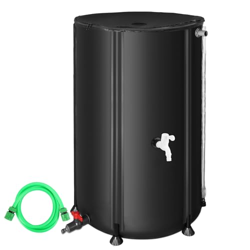FAMIROSA Regenwassertonne Faltbare Regenwassertank für Garten, 380L Wassertank, Regenwassersammler mit Deckel und Wasserhahn, Regentonne Überlaufschutz Regenfass Wetterfest von FAMIROSA