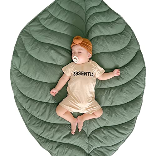 Baby Spielmatte Krabbelmatte Rutschfest Blatt Geformt Kinderzimmer Teppich Neugeborenen Floormat Ultra Soft Kid Baby Zimmer Dekoration 42,1 * 56,3 von FAMKIT