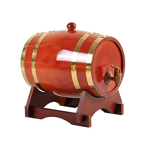 Eichenfässer Holzfassspender Whiskeyfassspender Eimer mit Zapfhahn Eichenständer Aufbewahrung Spirituosen Whisky Gin Hot Sauce von FAMKIT