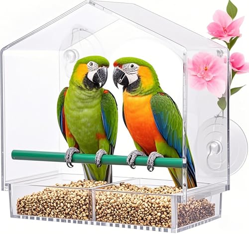 FAMKIT Vogelhaus Fensterscheibe, Transparent Fenster Vogelhäuschen mit Saugnäpfen, Ablauflöchern und Abnehmbarer Samenschale, Vogelhaus Fensterscheibe mit Saugnäpfen FAMKIT Vogelhaus Fensterscheibe, Transparent Fenster Vogelhäuschen mit Saugnäpfen, Ablauflöchern und Abnehmbarer Samenschale, Vogelhaus Fensterscheibe mit Saugnäpfen von FAMKIT