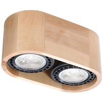 Deckenleuchte Barney in Natur-hell GU10 2-flammig - brown - Famlights von FAMLIGHTS