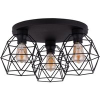 Famlights - Deckenleuchte Clea in Schwarz E27 3-flammig - black von FAMLIGHTS