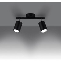 Famlights - Deckenleuchte Len in Schwarz GU10 2-flammig - black von FAMLIGHTS