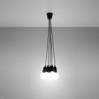 Famlights - Pendelleuchte Dani in Schwarz E27 5-flammig - black von FAMLIGHTS