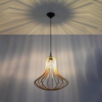 Famlights - Pendelleuchte Eika in Natur-hell E27 - brown von FAMLIGHTS