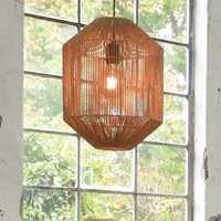 Pendelleuchte Hjördis in Braun aus Jute E27 - brown - Famlights von FAMLIGHTS