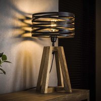 Tischleuchte Jamie in Grau aus Holz E27 - Grau - Famlights von FAMLIGHTS