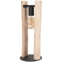 Tischleuchte Kuno in Natur-dunkel aus Holz E27 - brown - Famlights von FAMLIGHTS