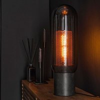 Tischleuchte Mio in Altsilber und Rauchglas E27 - grey - Famlights von FAMLIGHTS