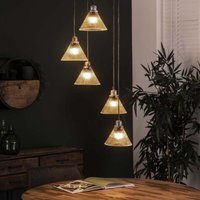 Pendelleuchte Kerstin in Altsilber und Transparent E27 5-flammig [Gebraucht - Gut] - grey - Famlights von FAMLIGHTS