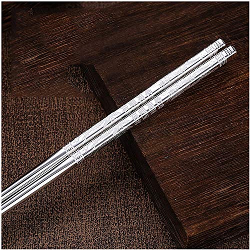 FAMMIX Sterling Silber -Essstäbchen Geschenk 32G, 1 Paar Paart Wiederverwendbare Chinesische Sterling Silber Essstäbchen Zum Kochen, rutschfeste Essstäbchen Geschirr G von FAMMIX