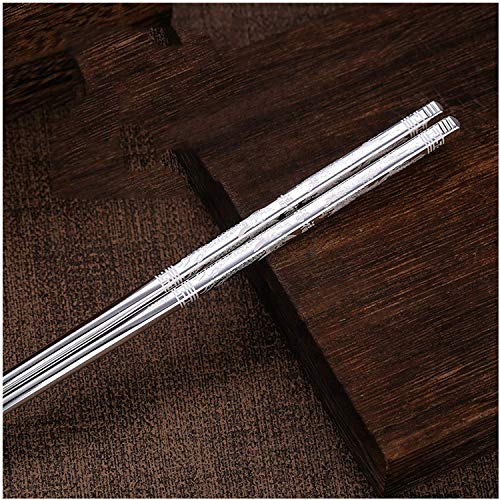 FAMMIX Sterling Silber -Essstäbchen Geschenk 32G, 1 Paar Paart Wiederverwendbare Chinesische Sterling Silber Essstäbchen Zum Kochen, rutschfeste Essstäbchen Geschirr S von FAMMIX