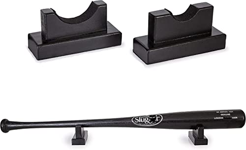 FAMOORE Baseballschläger-Ständer für Tisch oder Tisch – Ersatzgehäuse oder Ständer – Massivholz mit Filzfutter zum Schutz des Schlägers und der Oberfläche – erhältlich in Natur oder Schwarz, Schwarz von FAMOORE