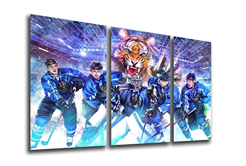 Straubing Eishockey, Fan Artikel Leinwandbild 3Teiler Gesamtmaß 120x80cm, Auf Holzrahmen gespannt, Kein Poster oder billig Plakat, Must Have für echte Fans von FAN ARTWORK
