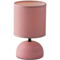 Furore - Keramische Tischlampe mit Stoffschirm, Pink, E14 - Fan Europe von FAN EUROPE