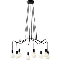8 flammiger Kronleuchter habitat schwarz - minimalistisch moderne Spinnenleuchte von ECO-LIGHT