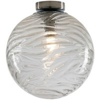 Luce Design - Deckenleuchte nereide Glaskugel Wellenmuster Transparent, Globe Ø25cm von LUCE DESIGN