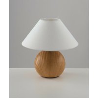 Lume Tischlampe mit rundem konischem Schirm Holz, Keramik, Stoff 23x23cm - Fan Europe von FAN EUROPE