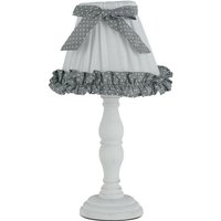 Candy Tischlampe mit rundem konischem Schirm Holz, Lampenschirm aus Baumwolle 18x34cm - Fan Europe von FAN EUROPE