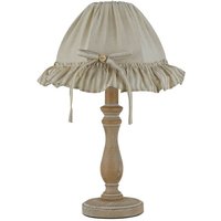 Cherry Tischlampe mit rundem, sich verjüngendem Schirm Holz, Lampenschirm aus Baumwolle 27 22x41cm - Fan Europe von FAN EUROPE
