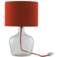 Fan Europe - hendrix Tischlampe mit rundem Schirm Rot, Lampenschirm aus Stoff 23x37cm von FAN EUROPE