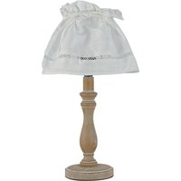 Lullaby Tischlampe mit rundem konischem Schirm Holz, Lampenschirm aus Baumwolle 18x34cm - Fan Europe von FAN EUROPE