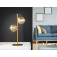 Ausgefallene Tischleuchte HONEY Gold - Glaskugeln Bernstein, Höhe 40cm Ausgefallene Tischleuchte HONEY Gold - Glaskugeln Bernstein, Höhe 40cm von FAN EUROPE