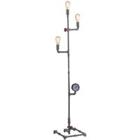 Stehlampe AMARCORD im Industriedesign Wasserrohr Optik, Grau antik, H: 159cm von FAN EUROPE