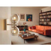 Wandleuchte HONEY mit Schalter, Gold - Glaskugeln in Bernstein, Höhe 34cm von FAN EUROPE