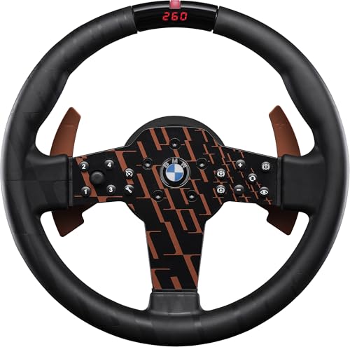 FANATEC CSL Offiziell Lizenziertes BMW Sim Racing Lenkrad – Gummierte Griff, LED-RevStripe, Tuning-Menü, Metall-Schaltwippen für PC, PS5, PS4 von Fanatec