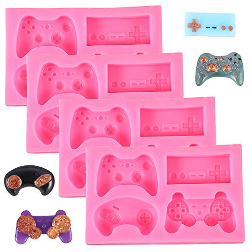 FANDE 4 Stück Silikon Fondant Mold, 3D Silikonform Kuchen Dekoration Backen Werkzeuge DIY Kuchen Bonbon Gelee Backformen für DIY Zucker Basteln Süßigkeiten Schokolade Eiswürfelform Seife Formen von FANDE