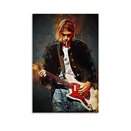 FANFF Kurt Cobain Poster Dekorative Malerei Leinwand Wandkunst Wohnzimmer Poster Schlafzimmer Gemälde 60 x 90 cm von FANFF