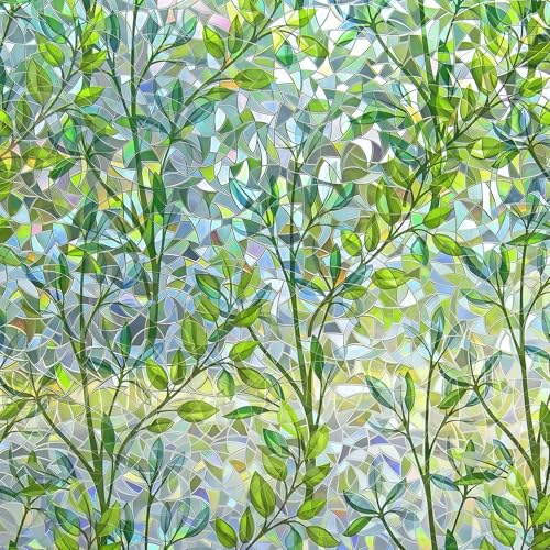 75×200CM Fensterfolie, 3D Regenbogen Folie Fenster Selbsthaftend Sichtschutzfolie Statisch Fensterfolie Bunt Anti UV Fensterfolie Blickdicht von Aussen für Glas mit Werkzeug von FANGCCC