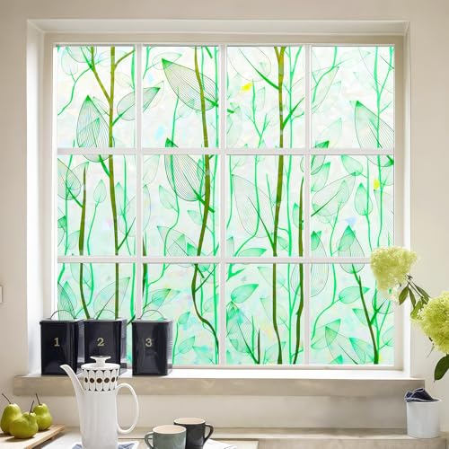 75×200CM Fensterfolie, 3D Regenbogen Folie Fenster Selbsthaftend Sichtschutzfolie Statisch Fensterfolie Bunt Anti UV Fensterfolie Blickdicht von Aussen für Glas mit Werkzeug von FANGCCC