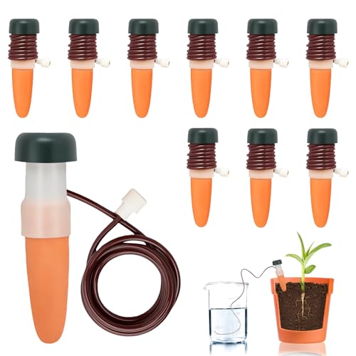 FANGCCC 12 Stück Automatisches Bewässerungssystem für Pflanzen, Selbstbewässerung Tonkegel für Topfpflanzen Balkon & Zimmerpflanzen Urlaubsbewässerung Indoor Outdoor (Orange-10PCS) von FANGCCC