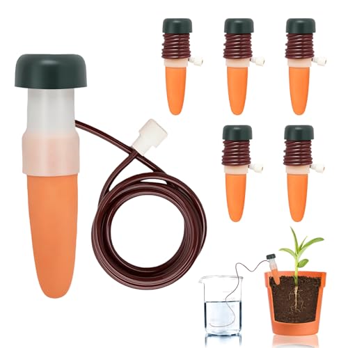 FANGCCC 12 Stück Automatisches Bewässerungssystem für Pflanzen, Selbstbewässerung Tonkegel für Topfpflanzen Balkon & Zimmerpflanzen Urlaubsbewässerung Indoor Outdoor (Orange-6PCS) von FANGCCC
