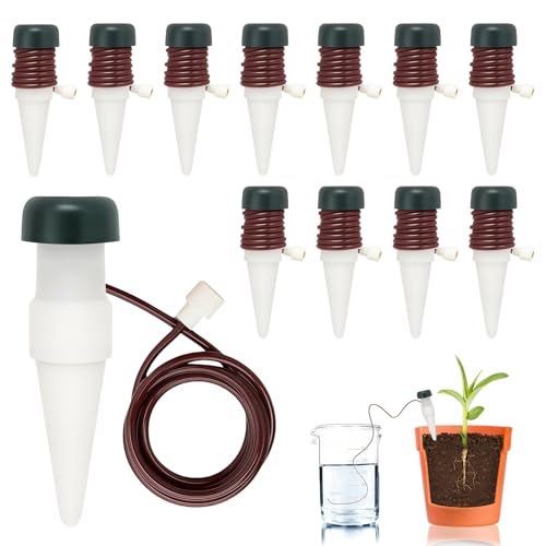 FANGCCC 12 Stück Automatisches Bewässerungssystem für Pflanzen, Selbstbewässerung Tonkegel für Topfpflanzen Balkon & Zimmerpflanzen Urlaubsbewässerung Indoor Outdoor (Weiß-12PCS) von FANGCCC