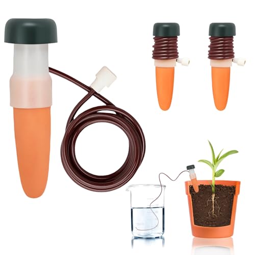 FANGCCC 3 Stück Automatisches Bewässerungssystem für Pflanzen, Selbstbewässerung Tonkegel für Topfpflanzen Balkon & Zimmerpflanzen Urlaubsbewässerung Indoor Outdoor (Orange-3PCS) von FANGCCC