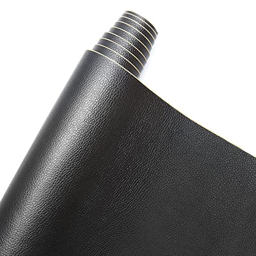 Kunstleder Reparaturset, Leder Patch Kit 20 x 120 cm Leder Reparatur Set, Lederflicken Selbstklebend für Sofa, Möbel, Taschen, Jacken, Autositze (Schwarz) von FANGCCC