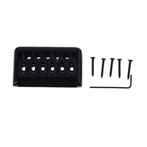 FANGFA E-Gitarren-Brücke für 6 Saiten E-Gitarren-Brücke Hardtail Top Load Fixed Hardtail Teile Schwarz von FANGFA