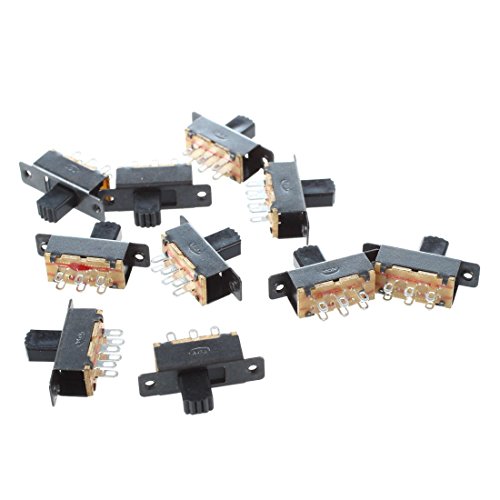FANGO 10 Stueck SS22F25-G7 2 Position DPDT 2P2T Plattenmontage Mini Schiebeschalter von FANGO