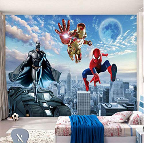 Benutzerdefinierte 3d-foto-tapete Batman Iron Man Wallpaper Spider Man Wand Wand Malerei Jungen Schlafzimmer Wohnzimmer Tv-kulisse Wand Zimmer Dekor Breite 250cm * Höhe175cm pro von FANGXUEPING
