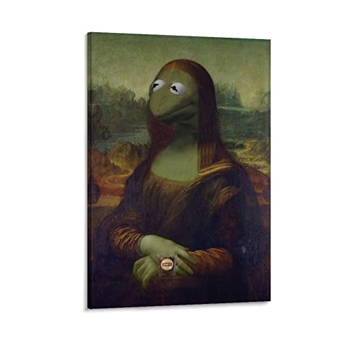 FANGZUO Lustiges Poster Mona Kermit Art Meme Poster Bild Druck Wandkunst Poster Gemälde Leinwand Poster Kunstwerke Raum Ästhetik 30 x 45 cm von FANGZUO