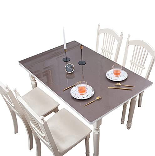 FANIVIN Haushalt Küche PVC Tischdecke Tischmatte Schreibtisch Tischfolie Tischschutz Matte Wasserdicht Braun A 70 * 120CM von FANIVIN