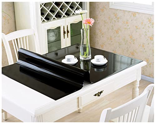 FANIVIN Haushalt Küche PVC Tischdecke Tischmatte Schreibtisch Tischfolie Tischschutz Matte Wasserdicht Schwarz 80 * 150CM von FANIVIN