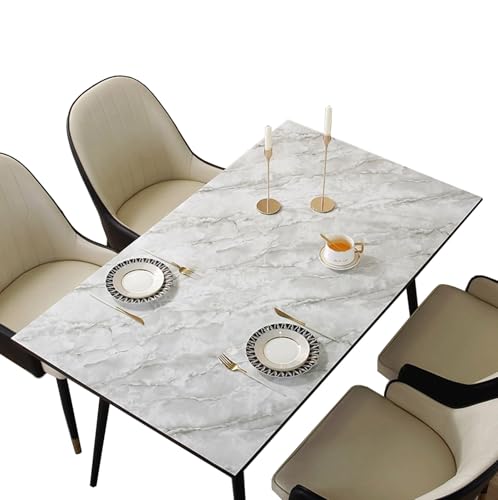FANIVIN Haushalt Küche PVC Tischdecke Tischmatte Schreibtisch Tischfolie Tischschutz Matte Wasserdicht Weiß Marmor 90 * 160CM von FANIVIN
