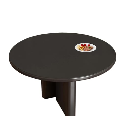 FANIVIN PU PVC Tischdecke Tischmatte Schreibtisch Tischfolie Rund Haushalt Küche Bürobedarf Doppelseitig Tischschutz Matte Wasserdicht Schwarz+Grau 70cm von FANIVIN