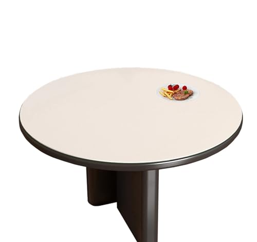 FANIVIN PU PVC Tischdecke Tischmatte Schreibtisch Tischfolie Rund Haushalt Küche Bürobedarf Doppelseitig Tischschutz Matte Wasserdicht Weiß+Grau 100cm von FANIVIN